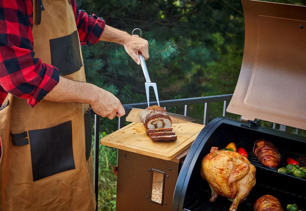 grilling burgers on a wood pellet grill